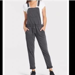 Z SUPPLY Knit Overalls Heather Navy Blue/Grey
